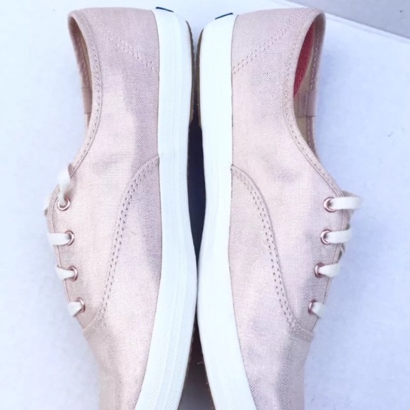 NEW Keds (8.5) Pink Shimmer Metallic Tennis Shoe - Picture 3 of 8